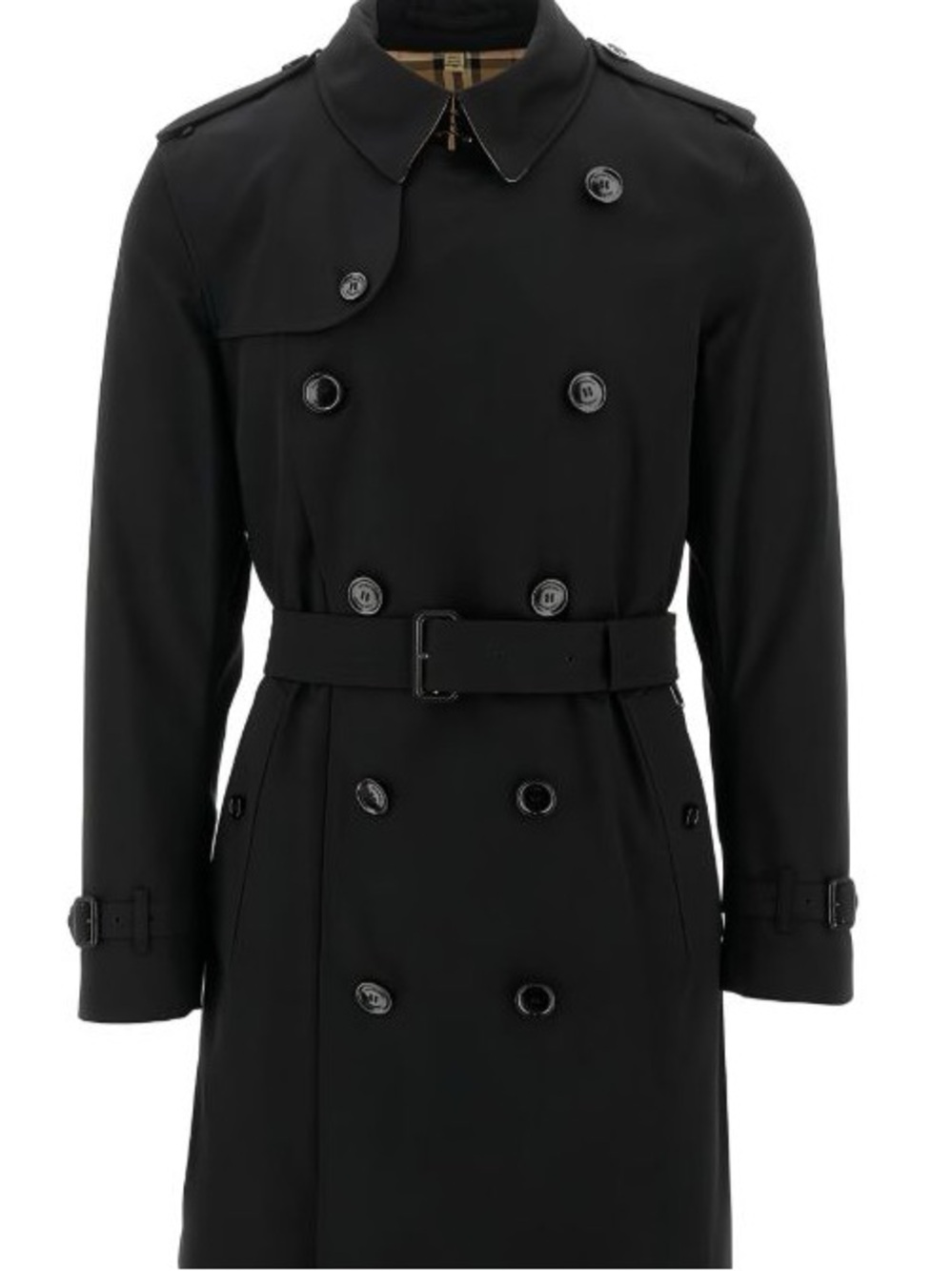 Burberry Heritage Waterloo Trench Coat Black EUC M 50” duster trench coat - Picture 4 of 14